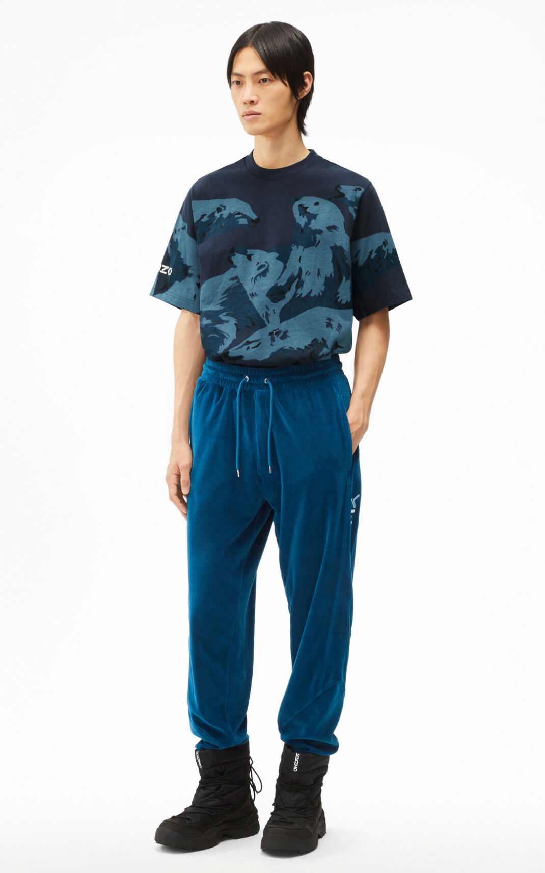 Kenzo The Vinter Capsule oversized velvet Joggingbukser Herre - Blå DK-356017